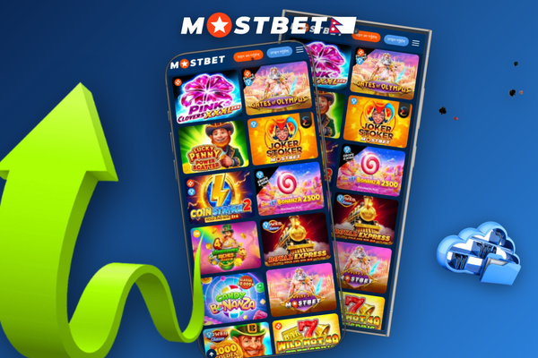 Mostbet Casino app showing demo mode and real-money play split screen