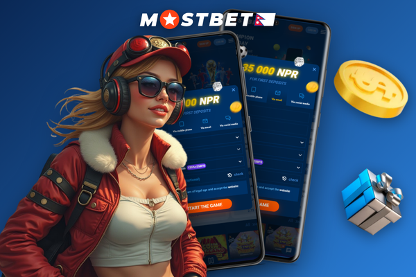 Mostbet create account confirmation page showing welcome heading and green Deposit button