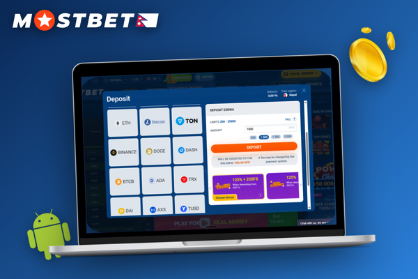 Mostbet cashier screen with USDT wallet address and QR code for crypto deposits